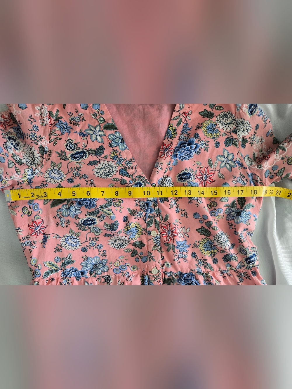 Loft Dress Sz 6 100% Cotton Above Knee Multicolor Floral Design Euc - Picture 5 of 11